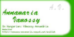annamaria vamossy business card