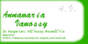 annamaria vamossy business card